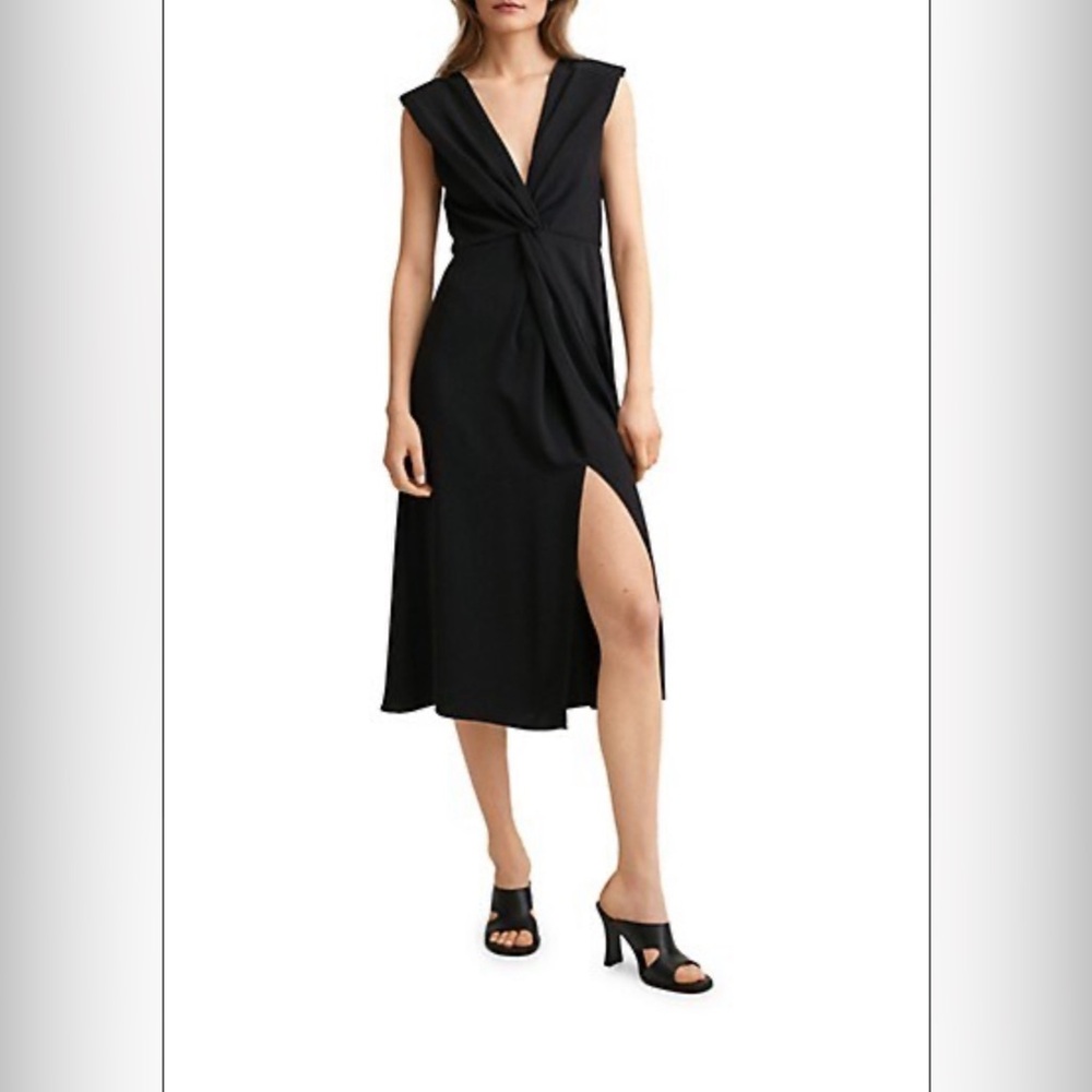 MANGO PADDED SHOULDERS SLEEVELESS DRESS - S2530 - Picture 7 of 7
